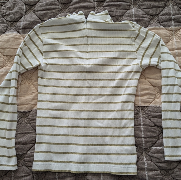White gold striped long sleeve shirt - Picture 2 of 2
